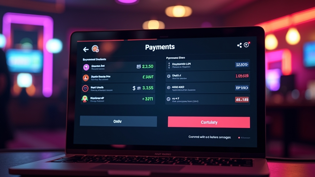 Casino scherm met snelle uitbetalingsstatus en digitale bevestiging